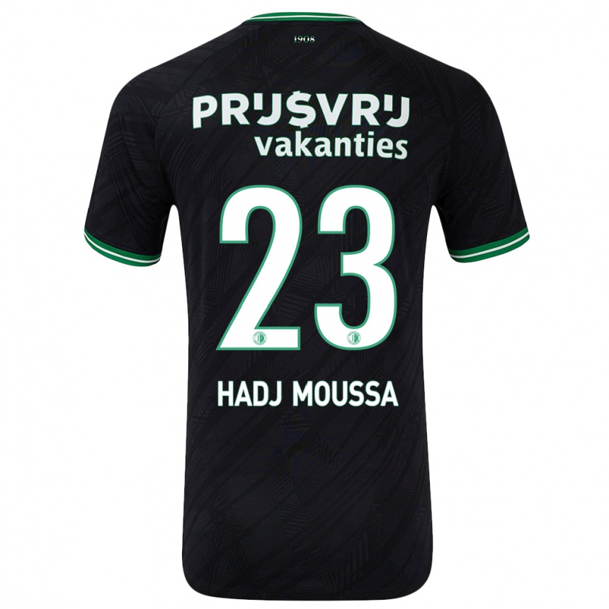 Kids Football Anis Hadj Moussa #23 Black Green Away Jersey 2024/25 T-Shirt