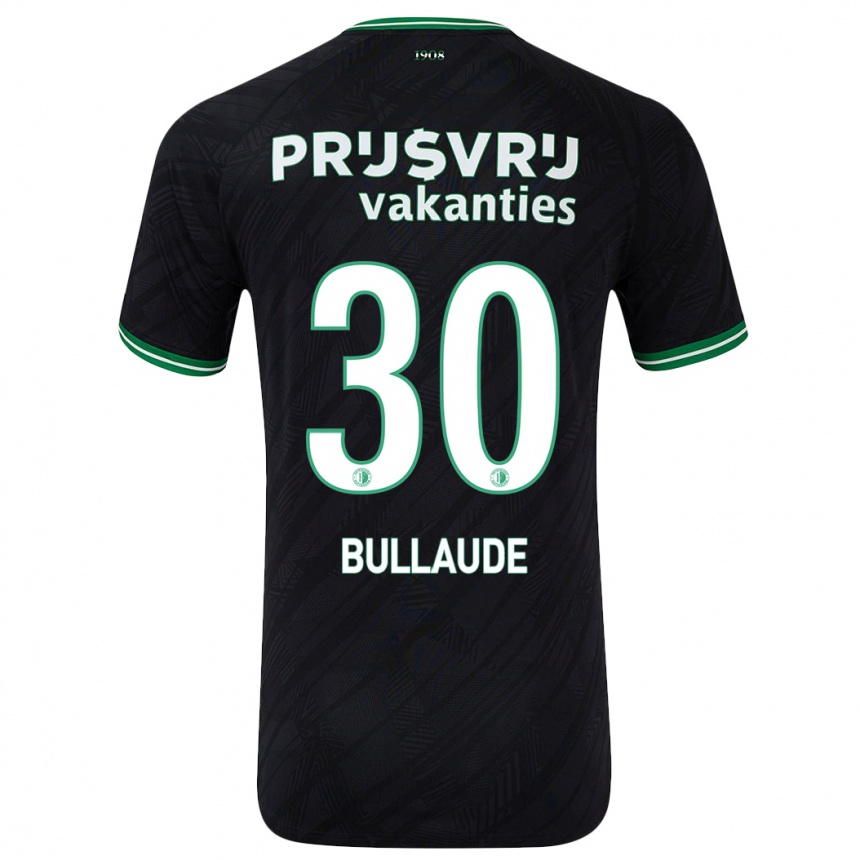 Kids Football Ezequiel Bullaude #30 Black Green Away Jersey 2024/25 T-Shirt