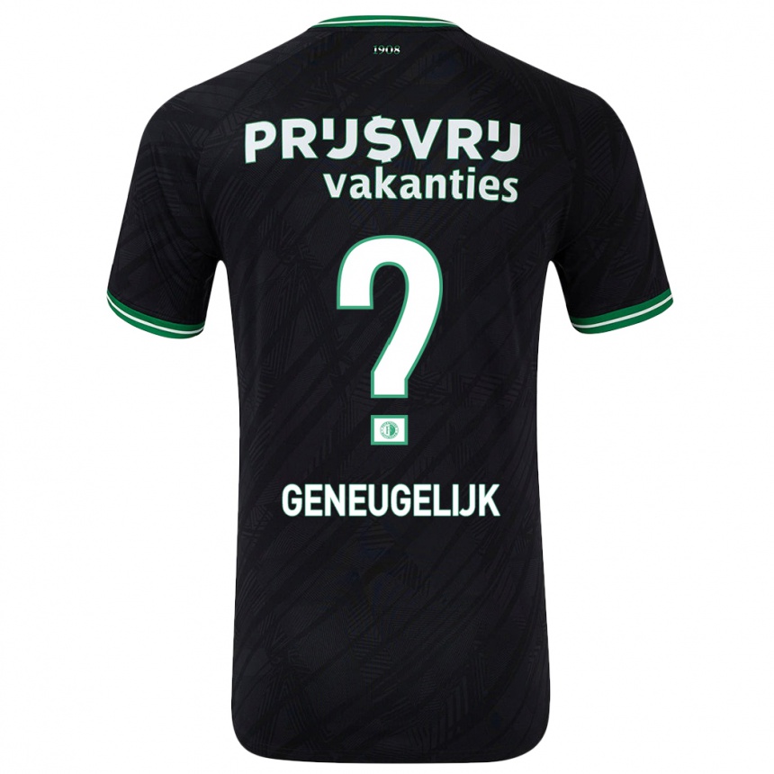 Kids Football Ivar Geneugelijk #0 Black Green Away Jersey 2024/25 T-Shirt