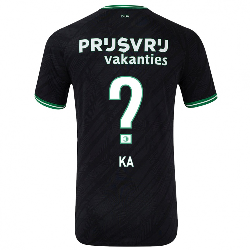 Kids Football Ismail Ka #0 Black Green Away Jersey 2024/25 T-Shirt