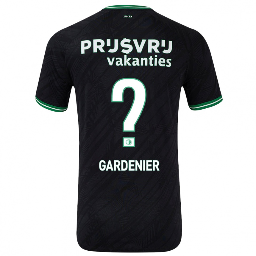 Kids Football Lucas Gardenier #0 Black Green Away Jersey 2024/25 T-Shirt