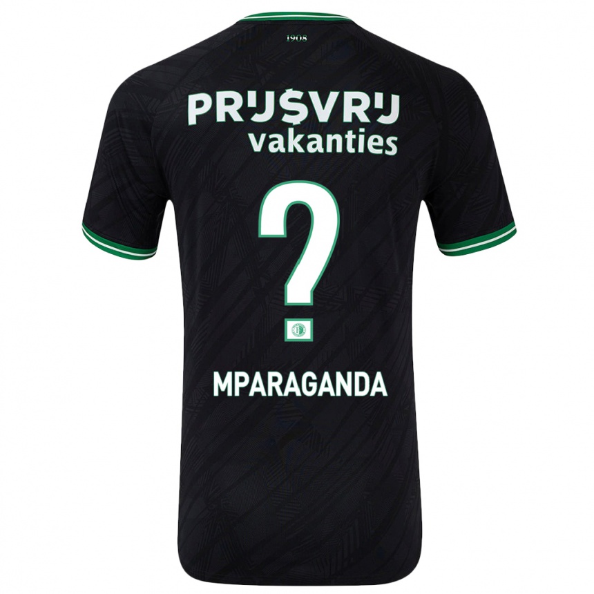 Kids Football Matthew Mparaganda #0 Black Green Away Jersey 2024/25 T-Shirt