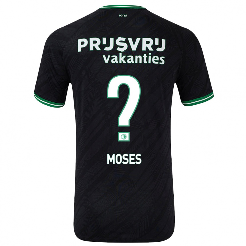 Kids Football Troy Moses #0 Black Green Away Jersey 2024/25 T-Shirt