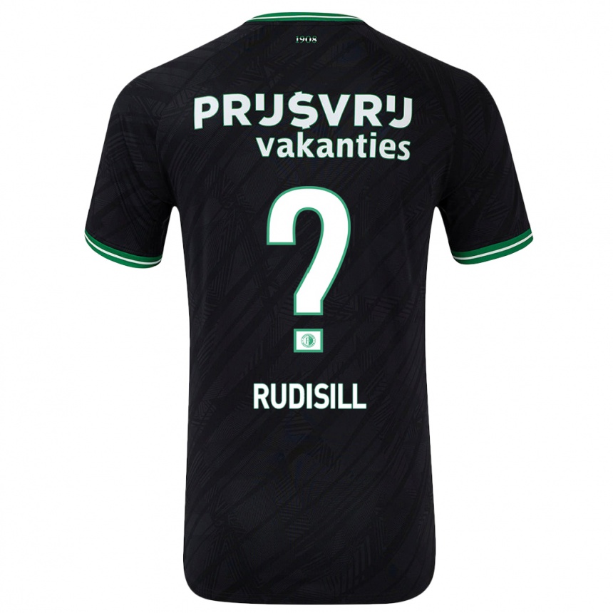 Kids Football Paulo Rudisill #0 Black Green Away Jersey 2024/25 T-Shirt