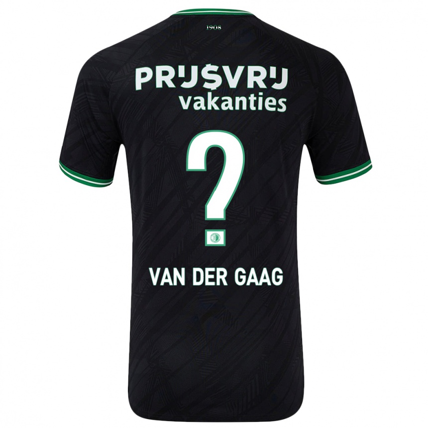 Kids Football Bo Van Der Gaag #0 Black Green Away Jersey 2024/25 T-Shirt