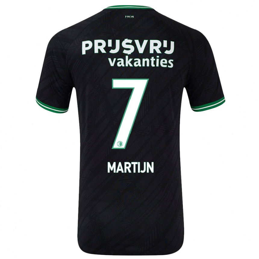 Kids Football Rowendley Martijn #7 Black Green Away Jersey 2024/25 T-Shirt