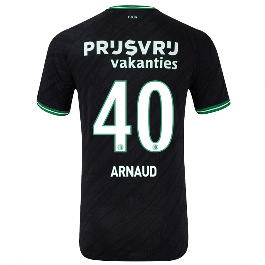 Kids Football Lugene Arnaud #40 Black Green Away Jersey 2024/25 T-Shirt