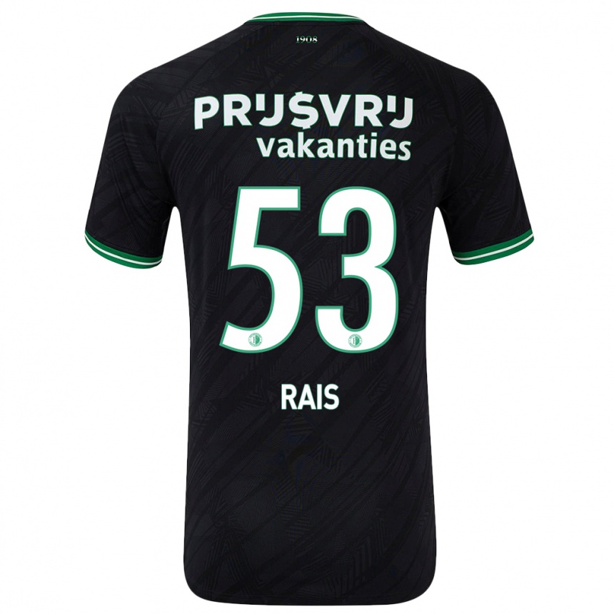 Kids Football Amir Rais #53 Black Green Away Jersey 2024/25 T-Shirt