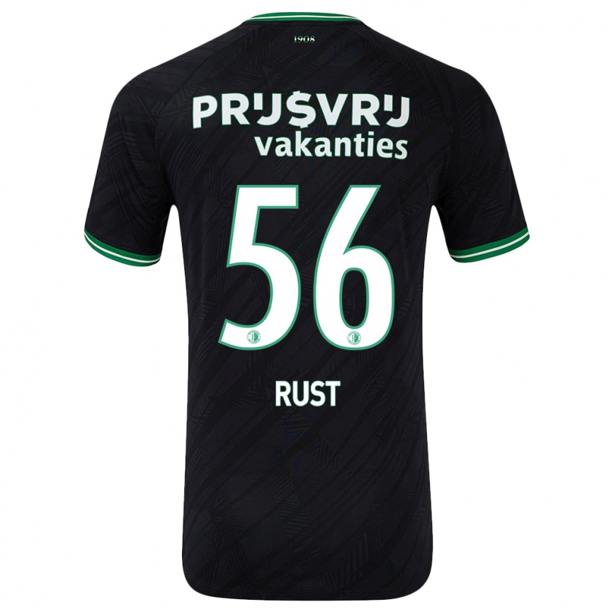 Kids Football Fabiano Rust #56 Black Green Away Jersey 2024/25 T-Shirt