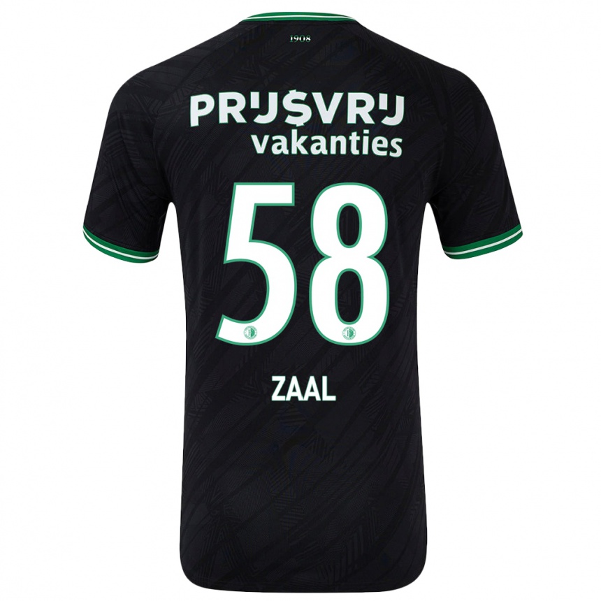 Kids Football Timo Zaal #58 Black Green Away Jersey 2024/25 T-Shirt