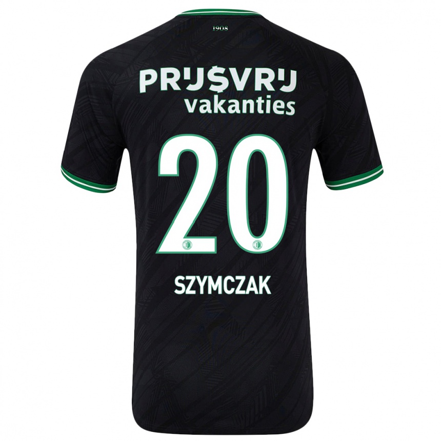 Kids Football Olivia Szymczak #20 Black Green Away Jersey 2024/25 T-Shirt