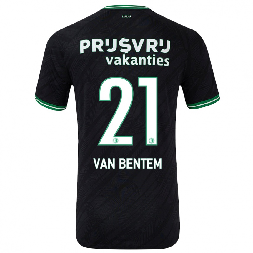 Kids Football Tess Van Bentem #21 Black Green Away Jersey 2024/25 T-Shirt