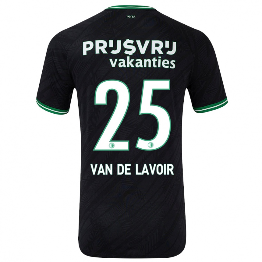 Kids Football Romeé Van De Lavoir #25 Black Green Away Jersey 2024/25 T-Shirt