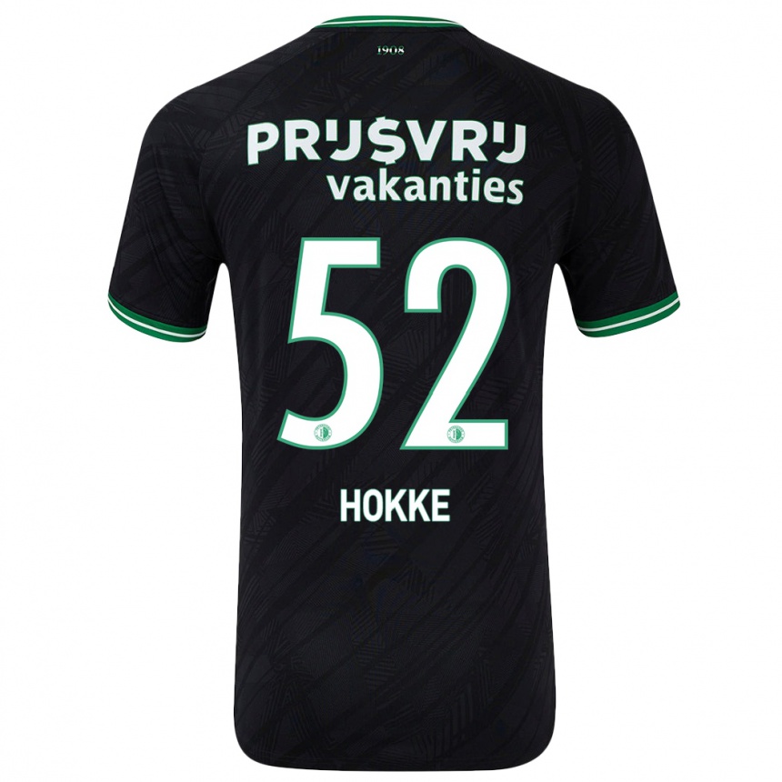 Kids Football Milan Hokke #52 Black Green Away Jersey 2024/25 T-Shirt