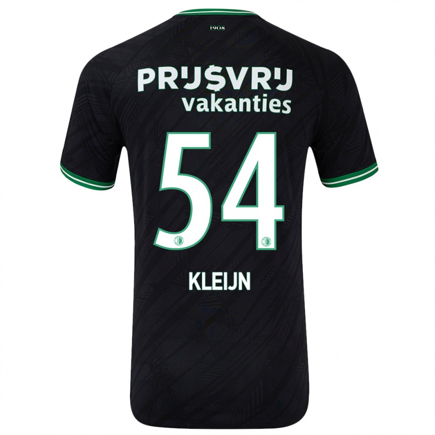 Kids Football Mike Kleijn #54 Black Green Away Jersey 2024/25 T-Shirt