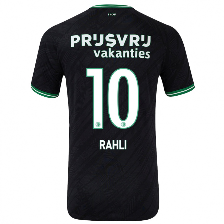 Kids Football Khalid Rahli #10 Black Green Away Jersey 2024/25 T-Shirt