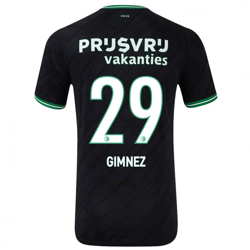 Kids Football Santiago Gimnez #29 Black Green Away Jersey 2024/25 T-Shirt