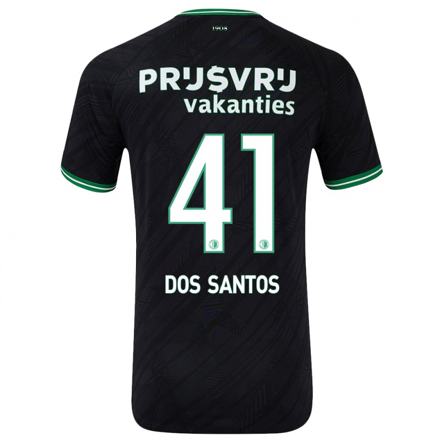 Kids Football Giuliany Ben-David Dos Santos #41 Black Green Away Jersey 2024/25 T-Shirt