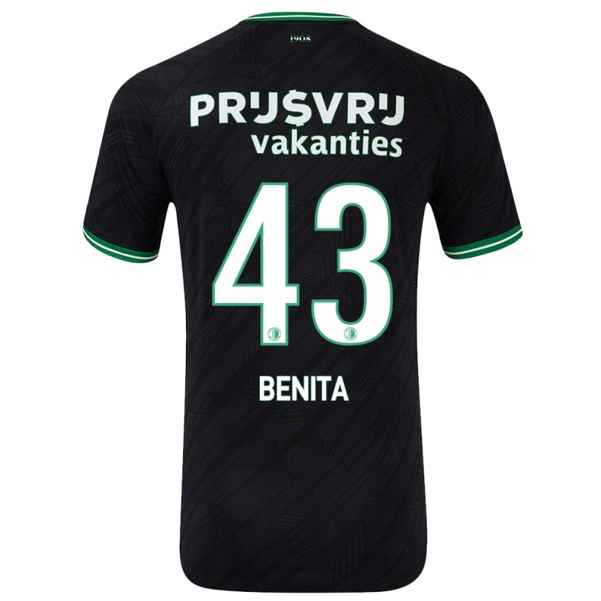 Kids Football Mimeirhel Benita #43 Black Green Away Jersey 2024/25 T-Shirt