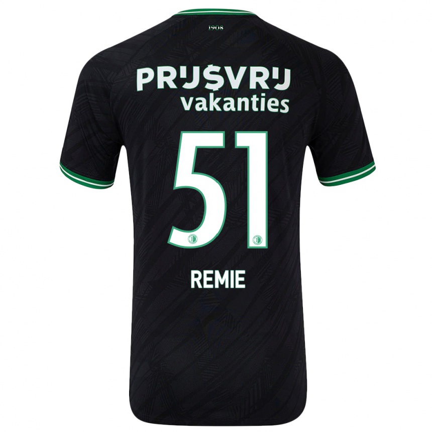 Kids Football Devin Remie #51 Black Green Away Jersey 2024/25 T-Shirt