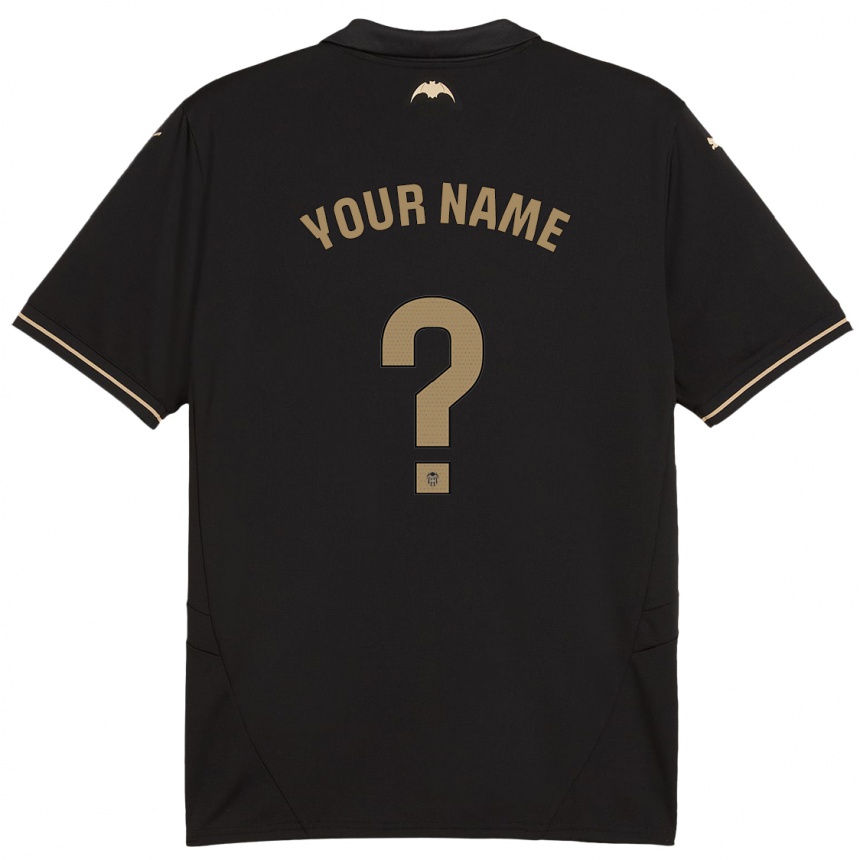 Kids Football Your Name #0 Black Away Jersey 2024/25 T-Shirt