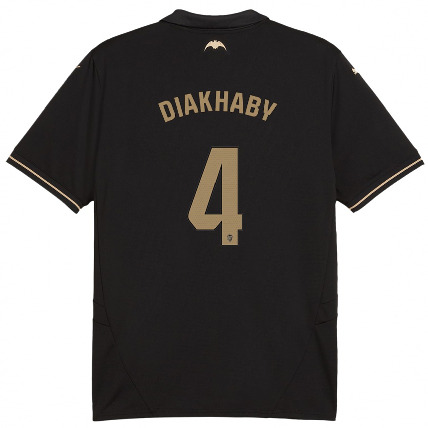 Kids Football Mouctar Diakhaby #4 Black Away Jersey 2024/25 T-Shirt