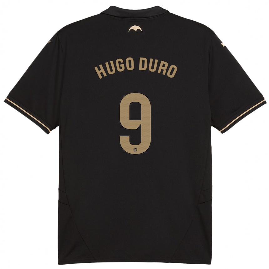 Kids Football Hugo Duro #9 Black Away Jersey 2024/25 T-Shirt