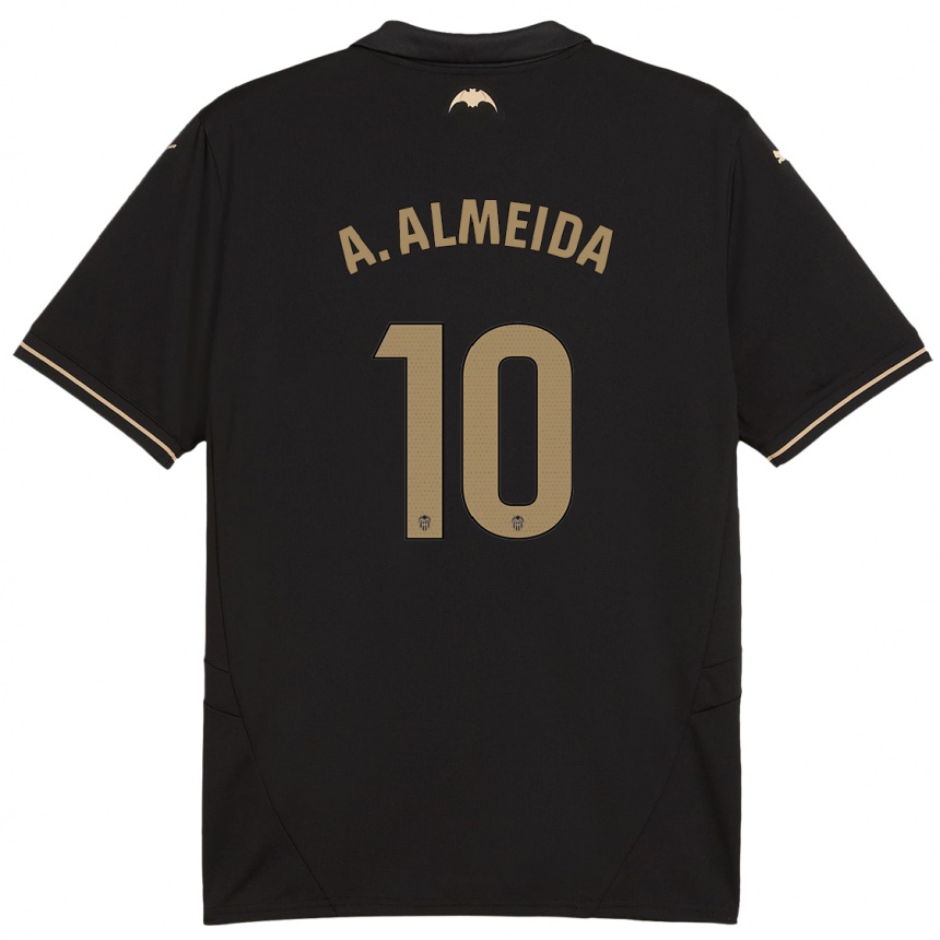 Kids Football André Almeida #10 Black Away Jersey 2024/25 T-Shirt