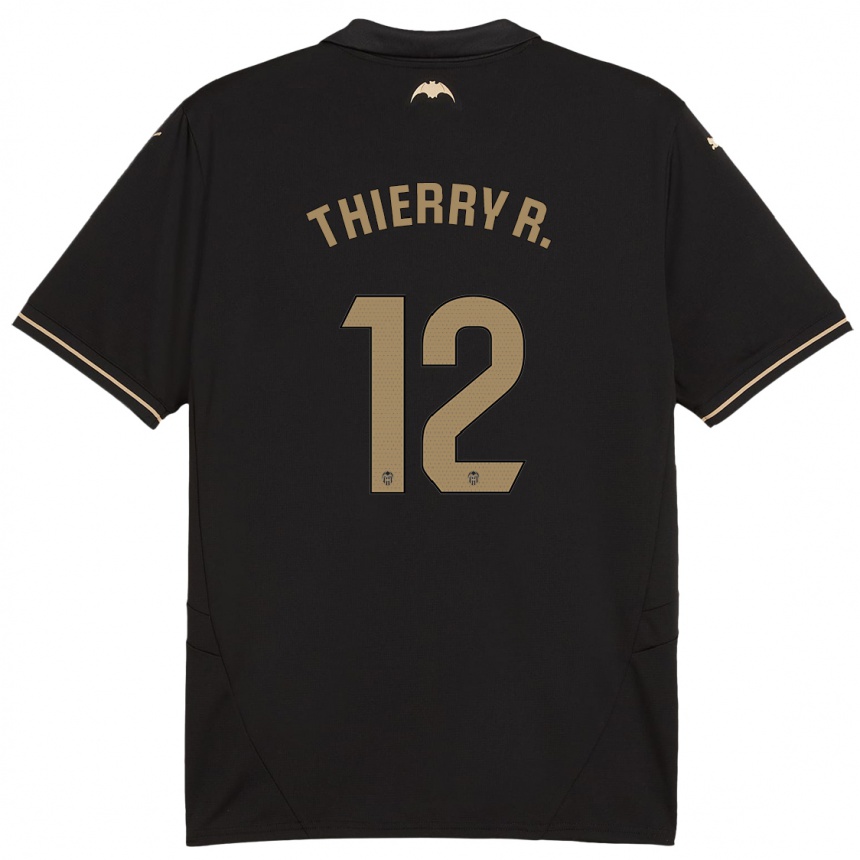 Kids Football Thierry Correia #12 Black Away Jersey 2024/25 T-Shirt