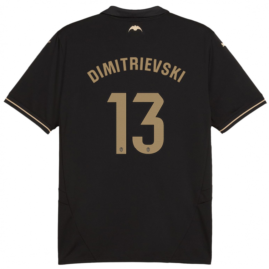 Kids Football Stole Dimitrievski #13 Black Away Jersey 2024/25 T-Shirt