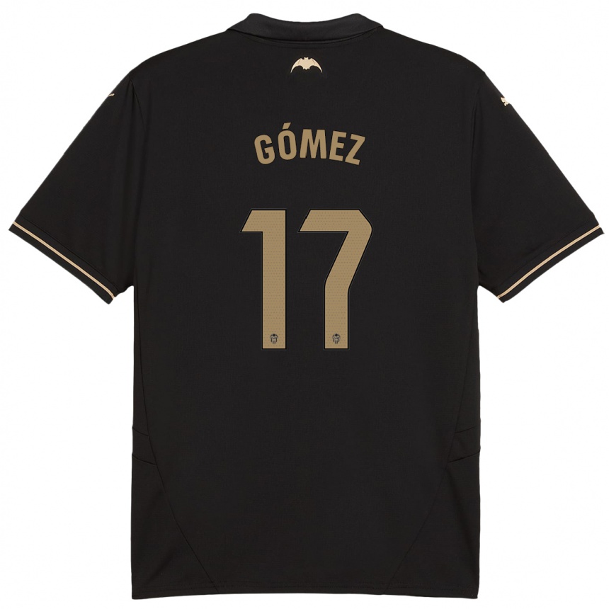 Kids Football Dani Gómez #17 Black Away Jersey 2024/25 T-Shirt