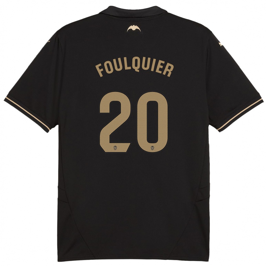 Kids Football Dimitri Foulquier #20 Black Away Jersey 2024/25 T-Shirt