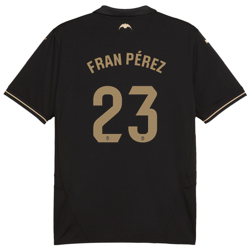 Kids Football Fran Pérez #23 Black Away Jersey 2024/25 T-Shirt