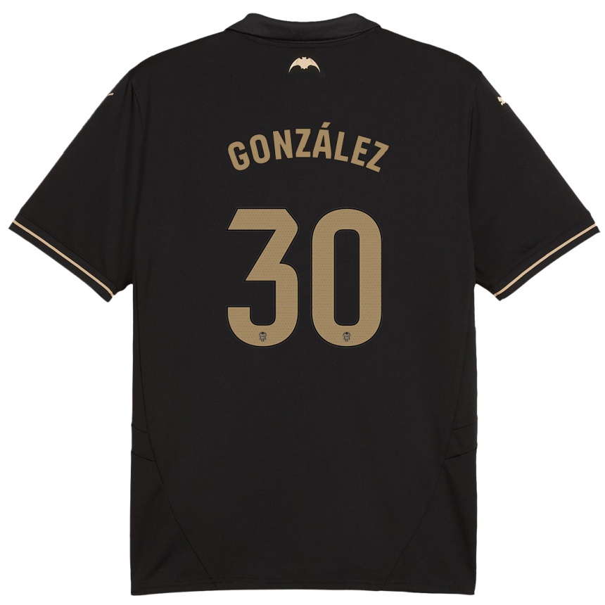 Kids Football Hugo González #30 Black Away Jersey 2024/25 T-Shirt