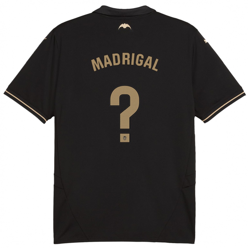 Kids Football Warren Madrigal #0 Black Away Jersey 2024/25 T-Shirt