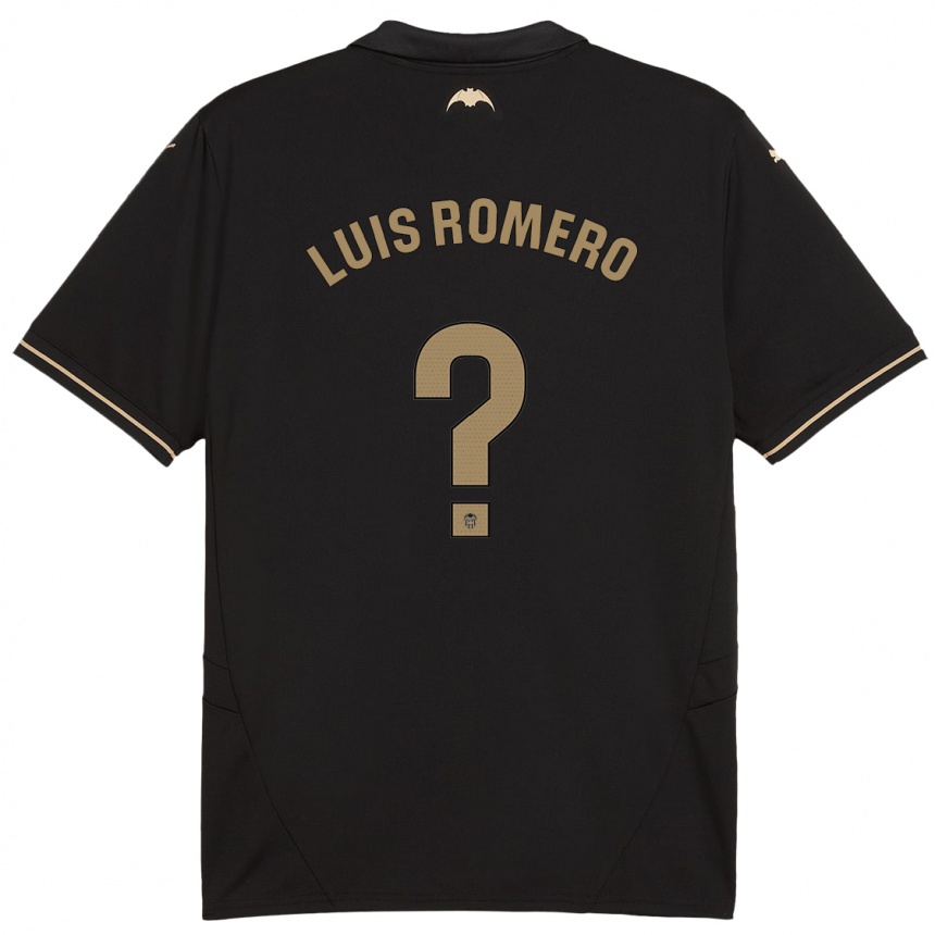 Kids Football Luis Romero #0 Black Away Jersey 2024/25 T-Shirt