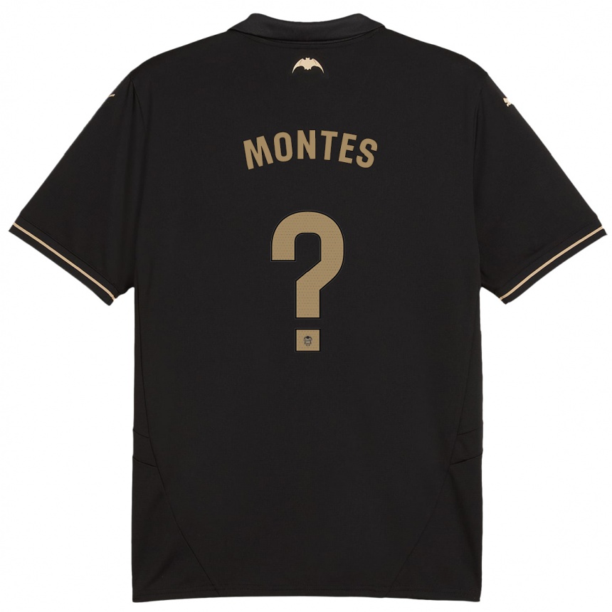 Kids Football Jan Montes #0 Black Away Jersey 2024/25 T-Shirt