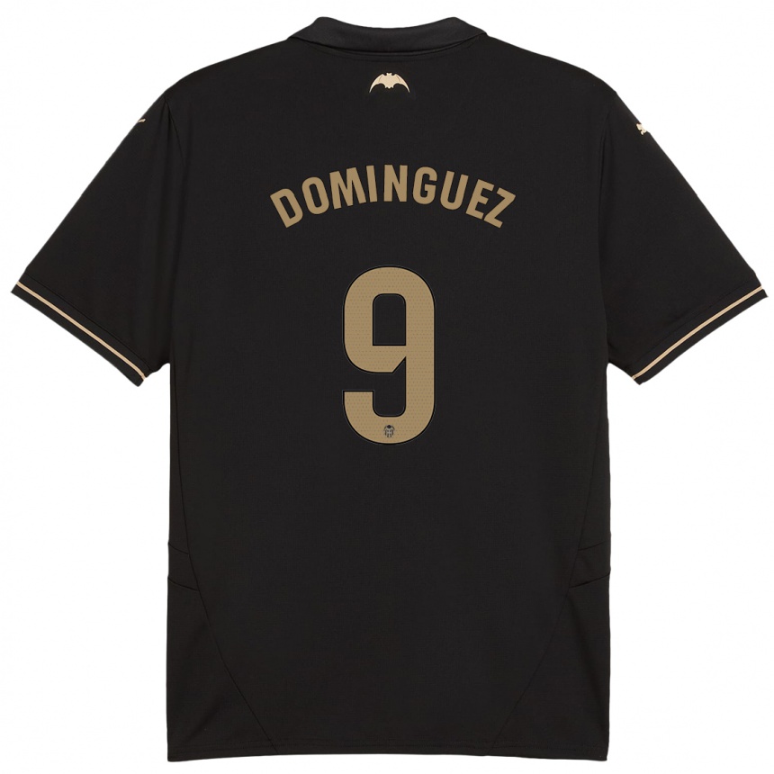 Kids Football Mario Dominguez #9 Black Away Jersey 2024/25 T-Shirt