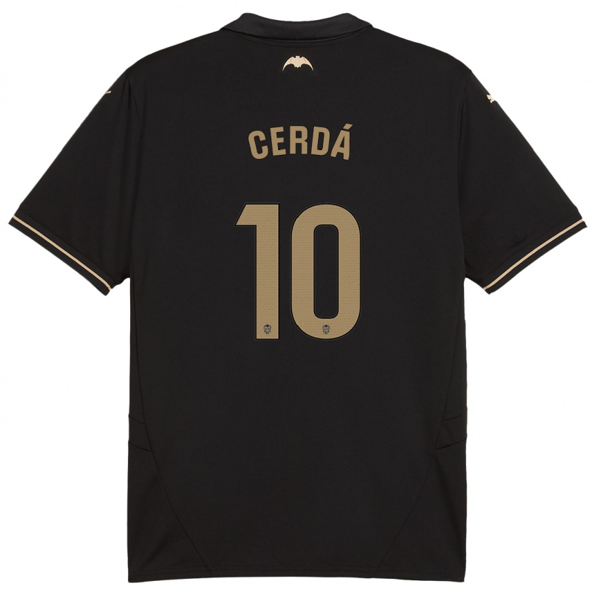 Kids Football Alex Cerdá #10 Black Away Jersey 2024/25 T-Shirt