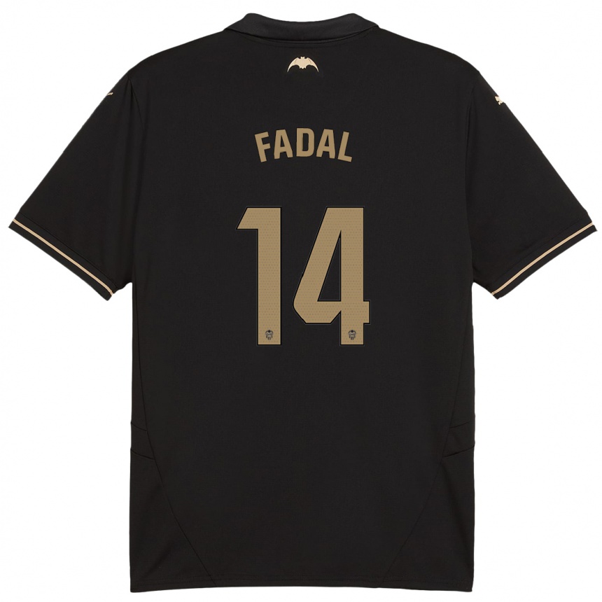 Kids Football Ali Fadal #14 Black Away Jersey 2024/25 T-Shirt