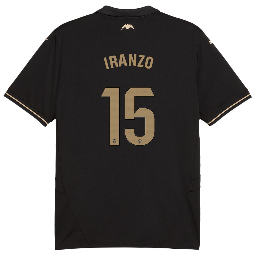 Kids Football Rubén Iranzo #15 Black Away Jersey 2024/25 T-Shirt