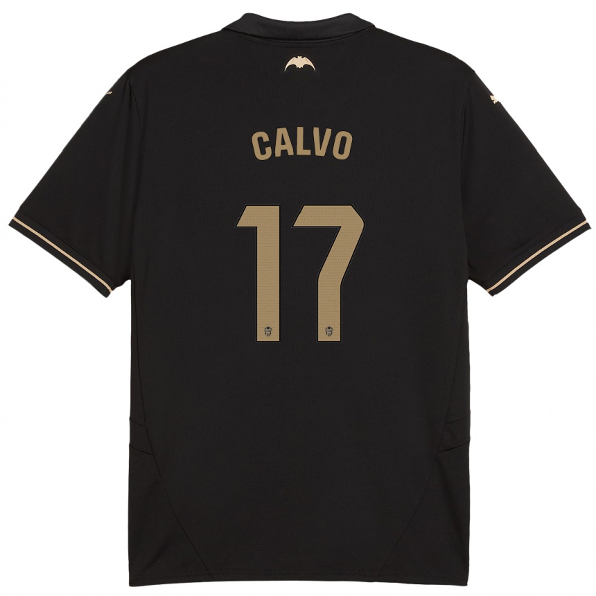 Kids Football Borja Calvo #17 Black Away Jersey 2024/25 T-Shirt