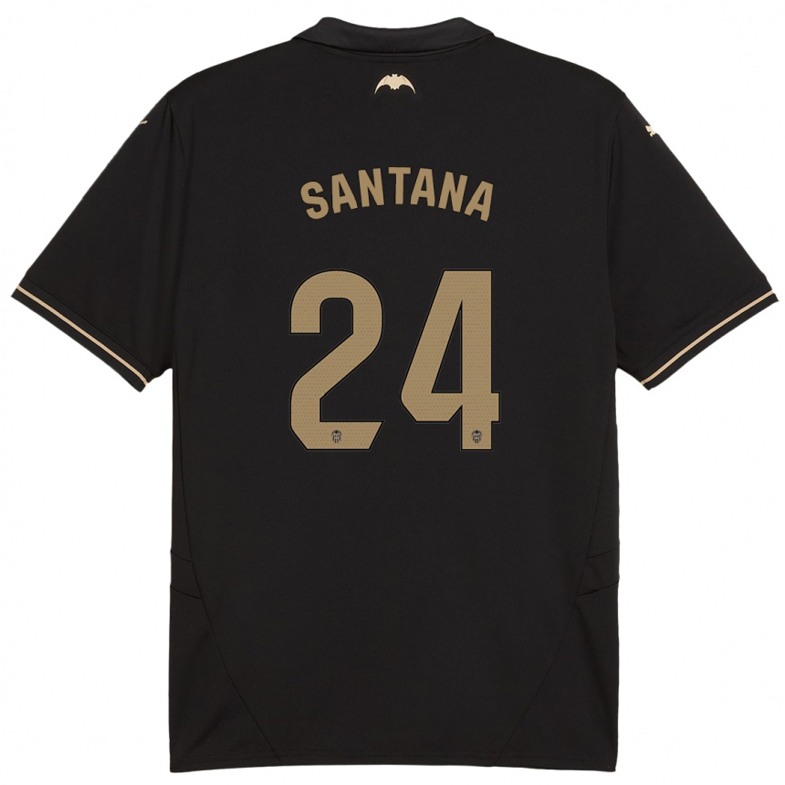 Kids Football Ismael Santana #24 Black Away Jersey 2024/25 T-Shirt