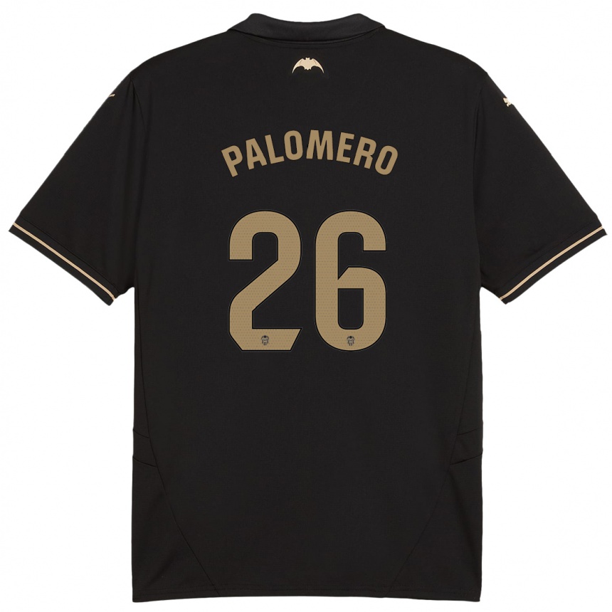 Kids Football Marc Palomero #26 Black Away Jersey 2024/25 T-Shirt