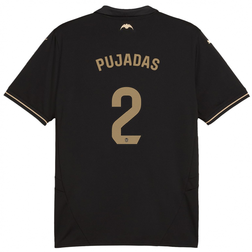 Kids Football Berta Pujadas #2 Black Away Jersey 2024/25 T-Shirt