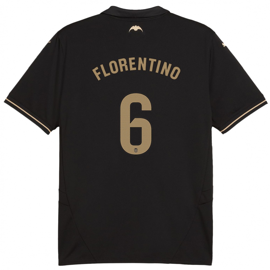 Kids Football Claudia Florentino #6 Black Away Jersey 2024/25 T-Shirt