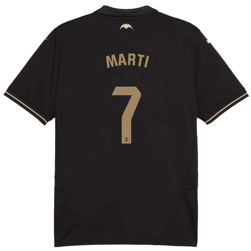 Kids Football Marina Martí #7 Black Away Jersey 2024/25 T-Shirt