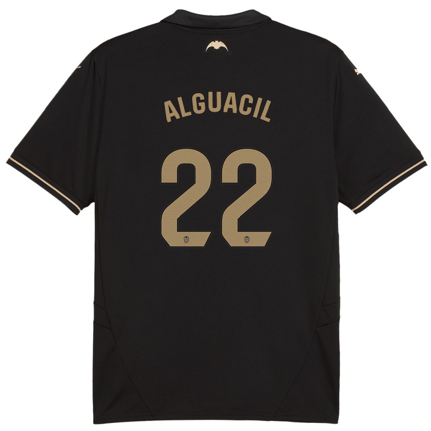 Kids Football Ainhoa Alguacil #22 Black Away Jersey 2024/25 T-Shirt