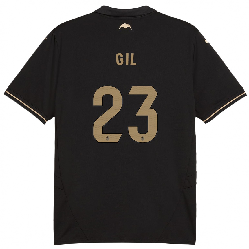 Kids Football Elena Gil #23 Black Away Jersey 2024/25 T-Shirt