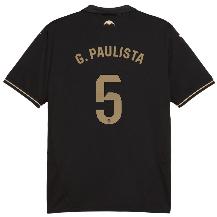 Kids Football Gabriel Paulista #5 Black Away Jersey 2024/25 T-Shirt